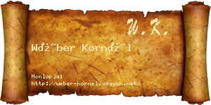 Wéber Kornél névjegykártya